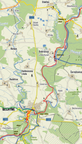 Pěšky - trasa 25 km - Bechyně - Dobronice - řetězový most pod Stádlcem - Dobronice - Bechyně